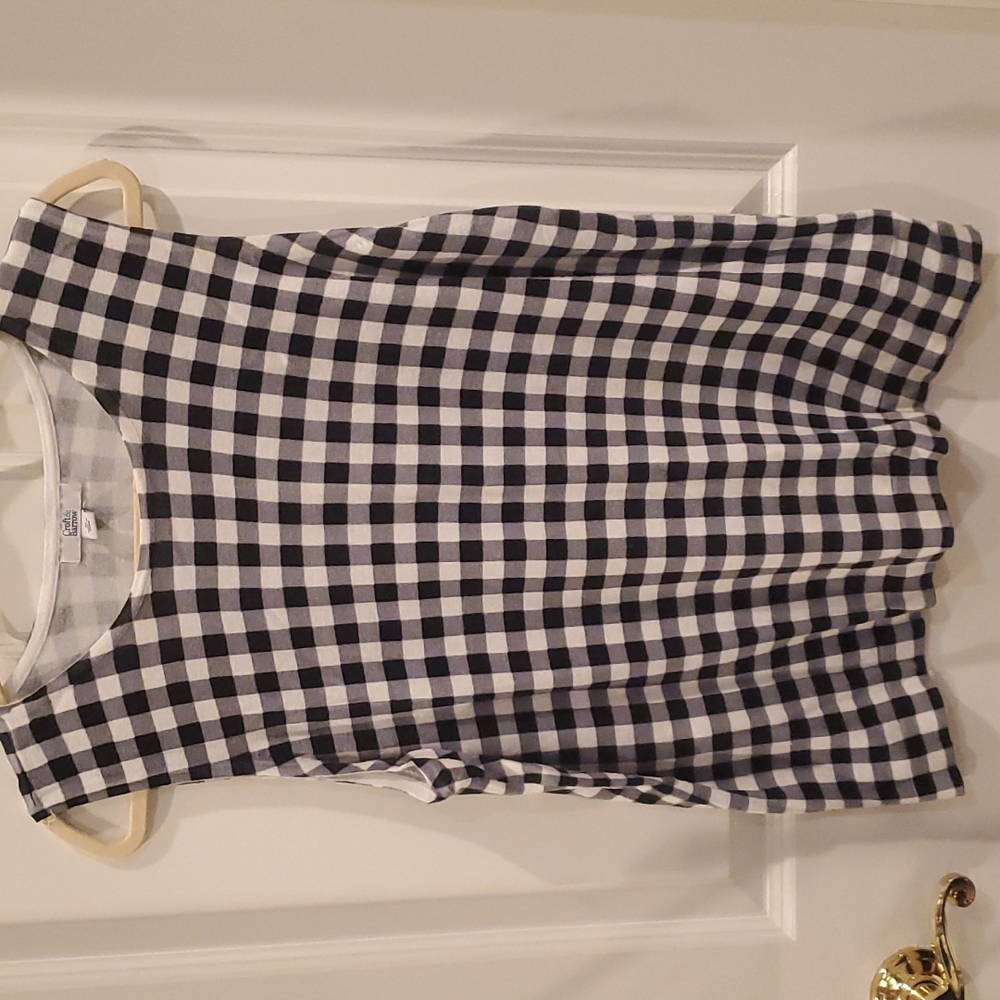Croft & Barrow 2 piece tank and cardigan set. Black and white stripe size XL